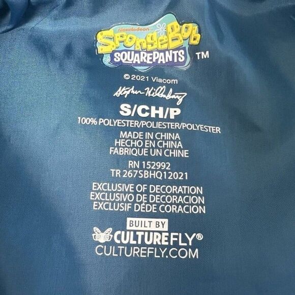 SpongeBob Glove World Staff Rain Jacket Wind Breaker Small Limited Edition NWOT - Picture 5 of 9